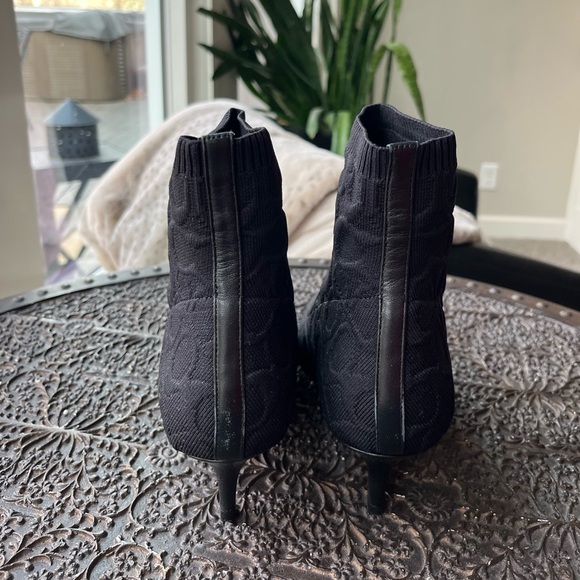 NEW COACH KNIT SOCK BOOTIES IN BLACK 8 - Picture 8 of 10